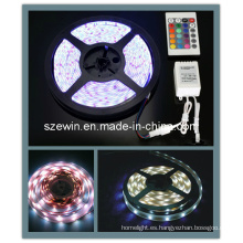 5050 SMD RGB LED Tira de luz flexible impermeable 5m 300 LED + 24 teclas IR